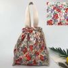 Japanese Style Drawstring Canvas Lunch Bag Sakura Cute Lunch Box Bento Bag Large Capacity Lunch Tote Bag