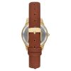Time and Tru Women's Gold Tone Crystal Accent Watch with Faux Leather Strap