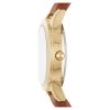 Time and Tru Women's Gold Tone Crystal Accent Watch with Faux Leather Strap
