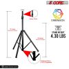 5 Core Speaker Stand Tripod Floor Tall Adjustable 35mm DJ Studio Monitor Stands Pole Mount - SS ECO 1PK WOB