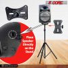 5 Core Speaker Stand Tripod Floor Tall Adjustable 35mm DJ Studio Monitor Stands Pole Mount - SS ECO 1PK WOB